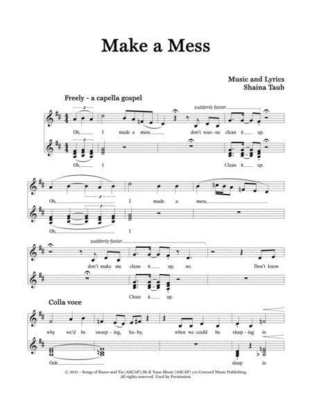 Free Sheet Music Make A Mess