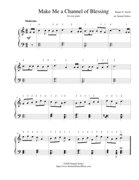 Free Sheet Music Make Me A Channel Of Blessing For Easy Piano