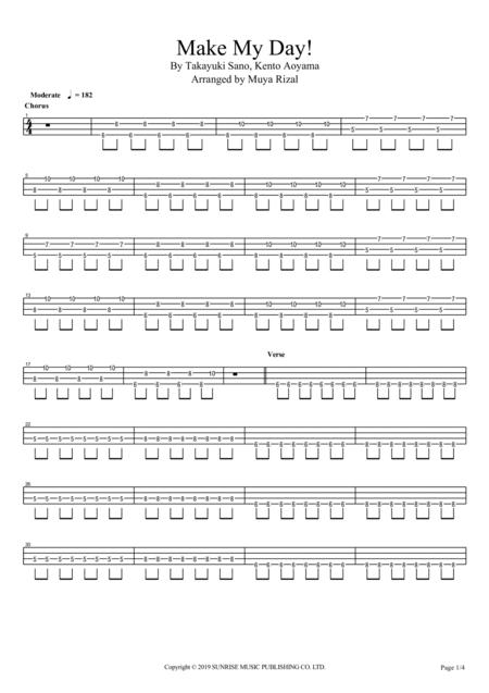 Make My Day Piko Bass Tab Sheet Music