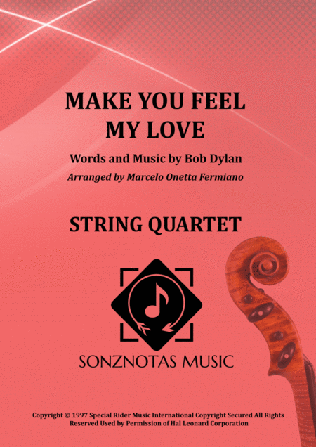 Make You Feel My Love Adele Sheet Music For String Quartet Score And Parts Sheet Music