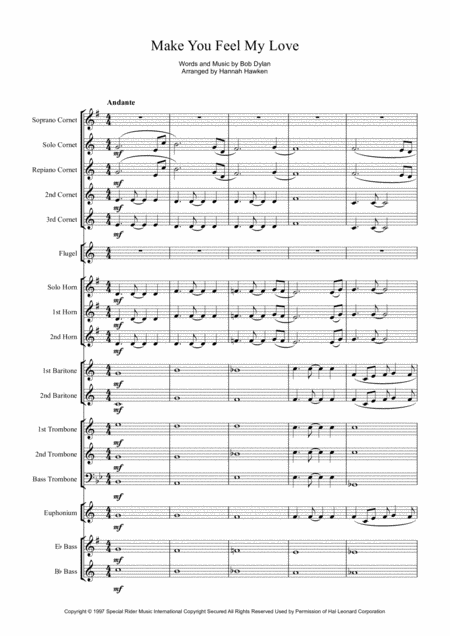 Make You Feel My Love Flugel Solo Sheet Music