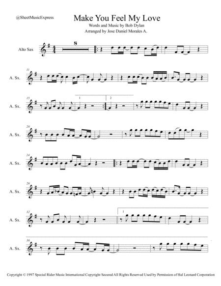 Make You Feel My Love For Alto Sax Sheet Music