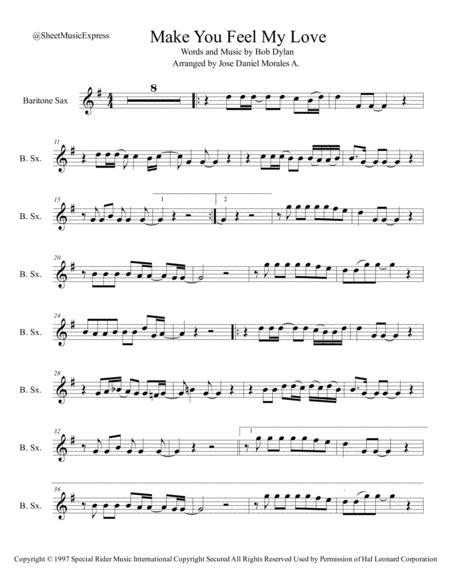 Make You Feel My Love For Baritone Sax Sheet Music