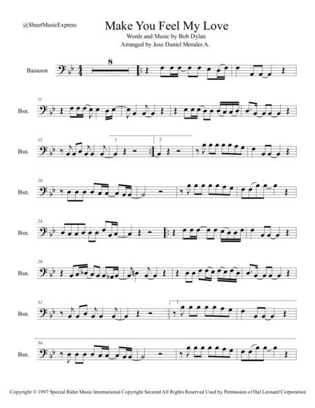 Make You Feel My Love For Bassoon Sheet Music