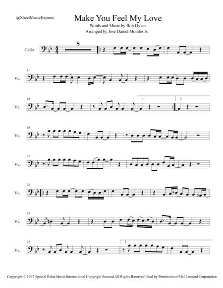 Make You Feel My Love For Cello Sheet Music