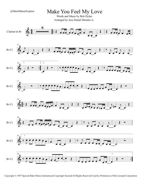 Make You Feel My Love For Clarinet In Bb Sheet Music