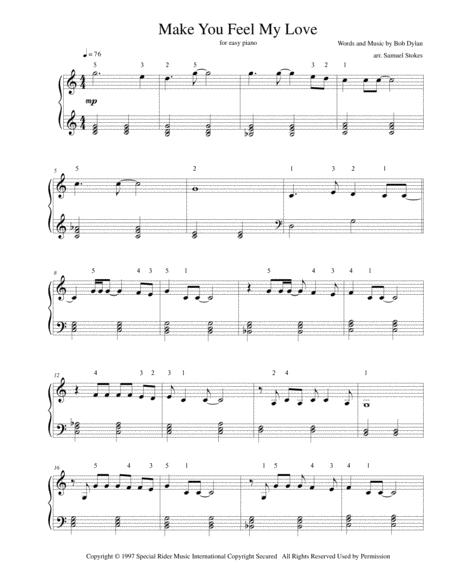 Make You Feel My Love For Easy Piano Sheet Music