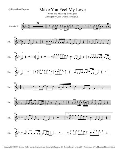 Make You Feel My Love For Horn In F Sheet Music