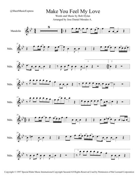 Free Sheet Music Make You Feel My Love For Mandolin