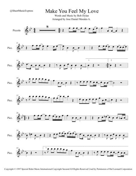 Make You Feel My Love For Piccolo Sheet Music