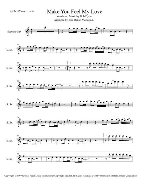 Make You Feel My Love For Soprano Sax Sheet Music