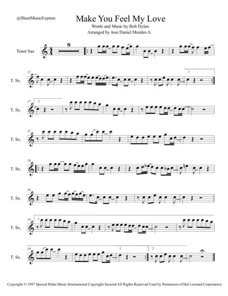 Make You Feel My Love For Tenor Sax Sheet Music