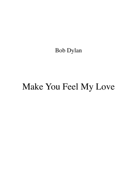 Make You Feel My Love Solo Violin For Violin Solo Sheet Music