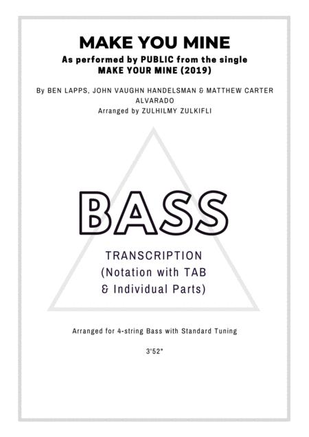 Make You Mine Bass Transcription With Tab Sheet Music