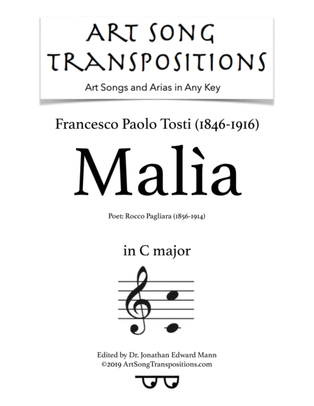 Mala Transposed To C Major Sheet Music