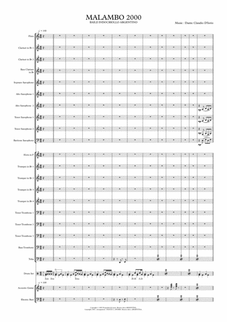 Free Sheet Music Malambo 2000 Baile