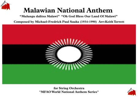 Malawian National Anthem For String Orchestra Mfao World National Anthem Series Sheet Music