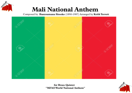 Mali National Anthem For Brass Quintet Sheet Music