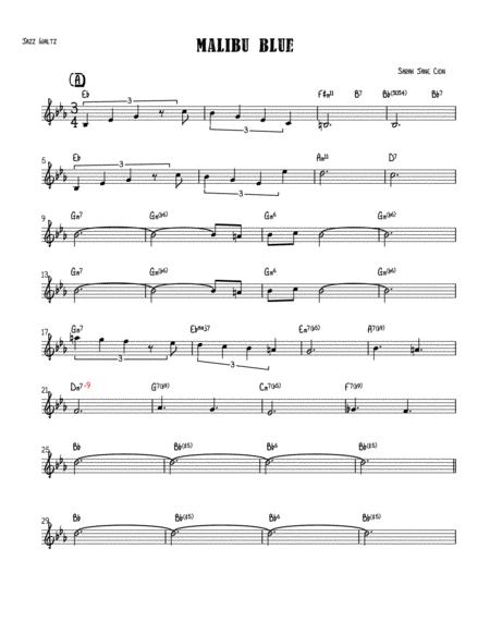 Free Sheet Music Malibu Blue