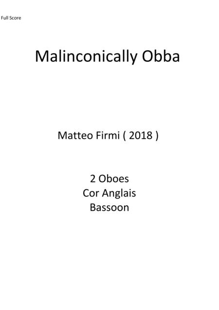 Free Sheet Music Malincollically Obba