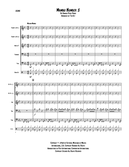 Free Sheet Music Mambo 5