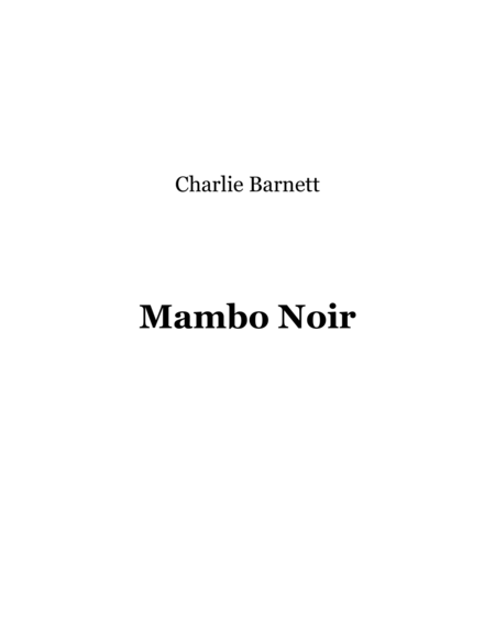Free Sheet Music Mambo Noir