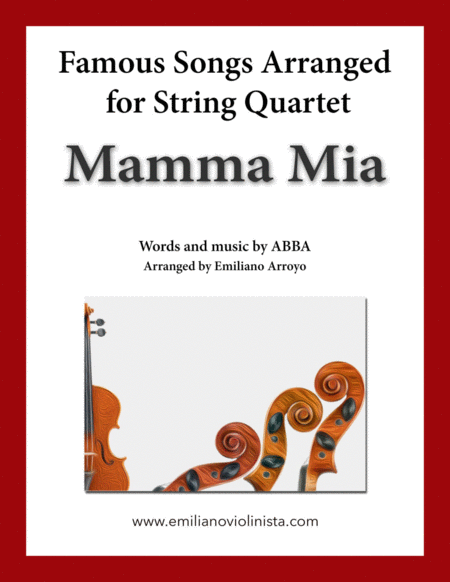 Free Sheet Music Mamma Mia By Abba For String Quartet