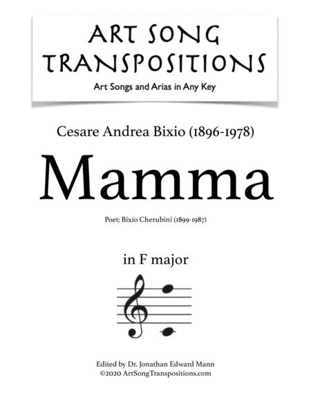 Mamma Transposed To F Major Sheet Music