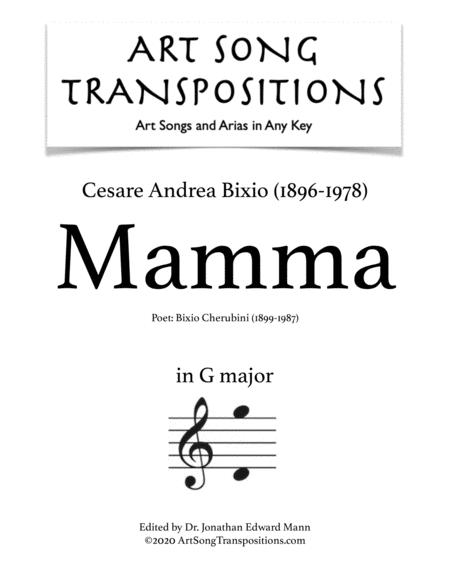 Free Sheet Music Mamma Transposed To G Major