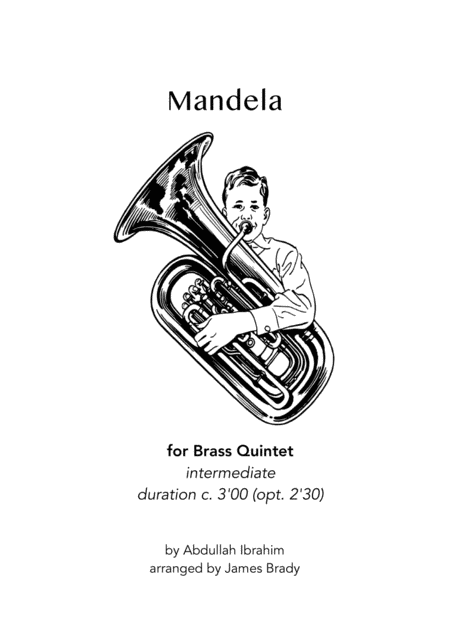 Mandela South African Tune Arranged For Brass Quintet Sheet Music