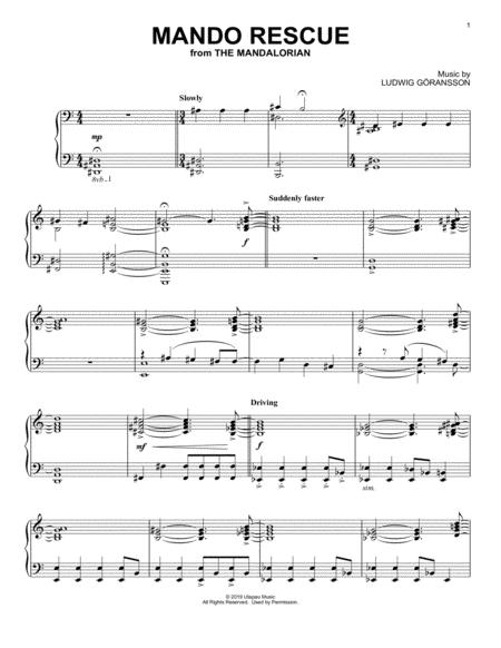 Mando Rescue From Star Wars The Mandalorian Sheet Music