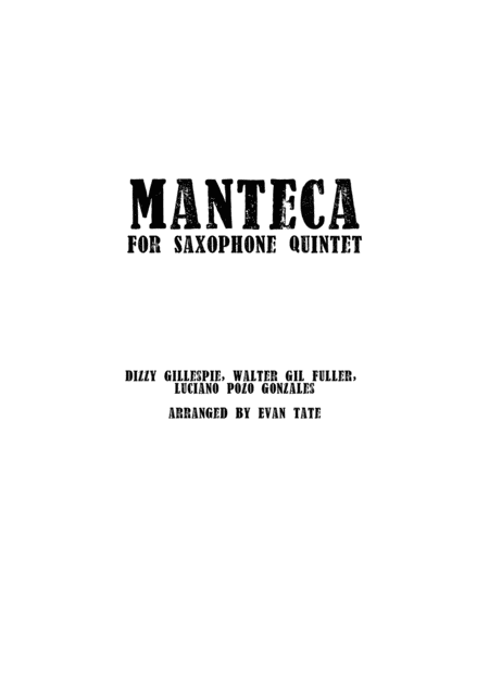 Manteca For Sax Quintet Sheet Music