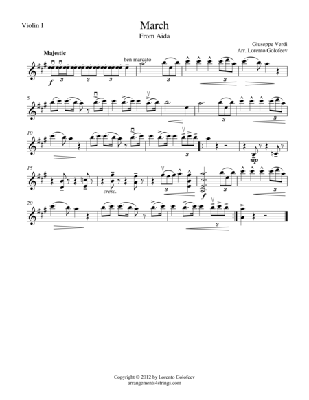 Free Sheet Music March From Aida