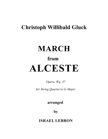 March From Alceste Opera Wq 37 Sheet Music