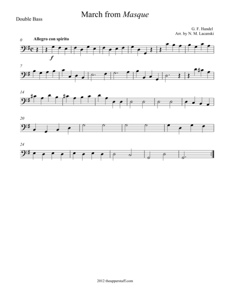 Free Sheet Music March From Masque