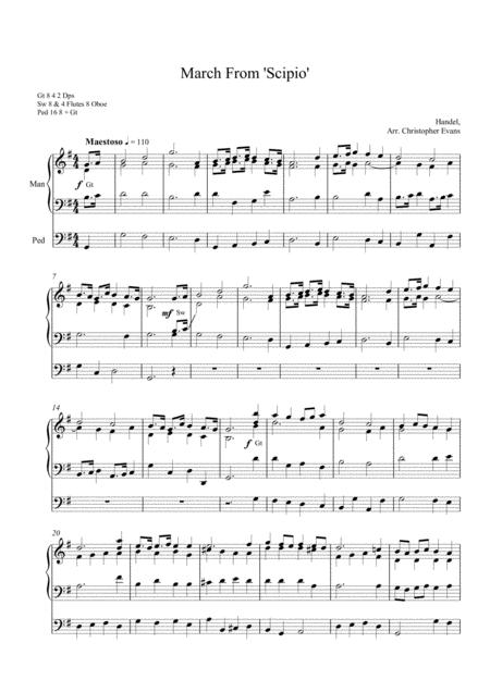 Free Sheet Music March From Scipio Arranged For Organ Solo