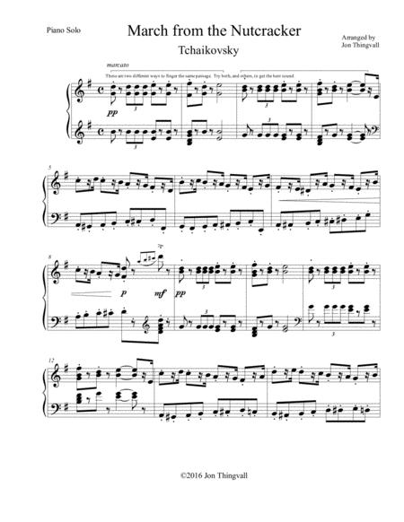 Free Sheet Music March From The Nutcracker Piano Solo