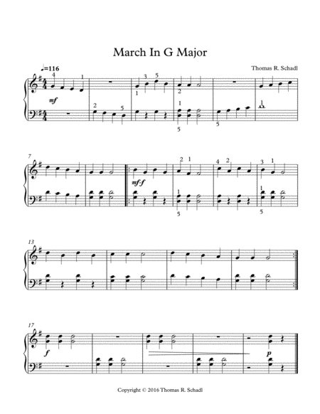 Free Sheet Music March In G Major