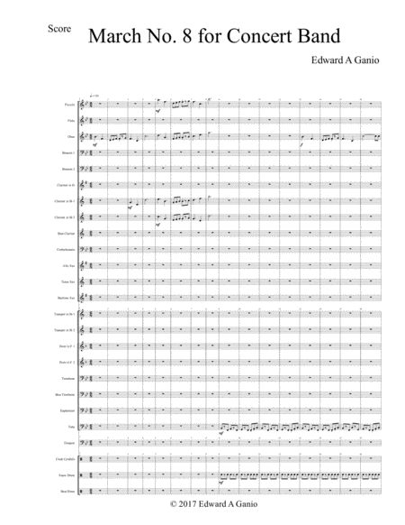 Free Sheet Music March No 8 For Concert Band