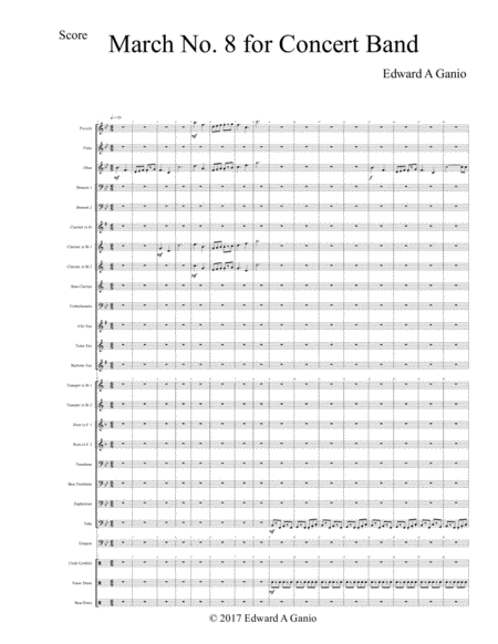 March No 8 For Concert Band Sheet Music