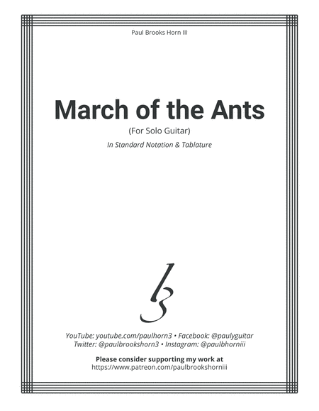 March Of The Ants Standard Notation Tablature Sheet Music