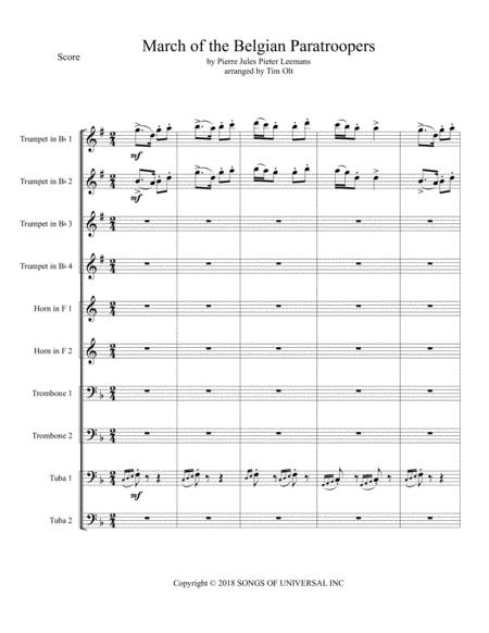 Free Sheet Music March Of The Belgian Paratroopers