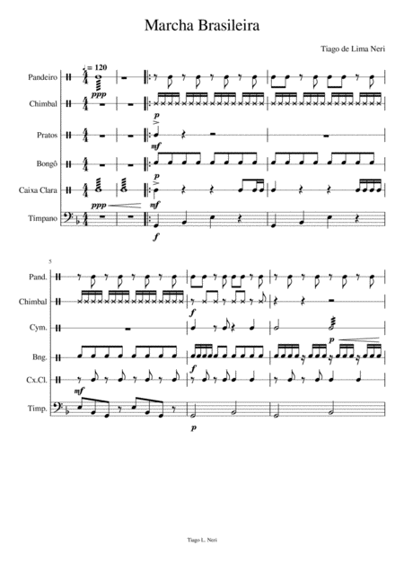 Free Sheet Music Marcha Brasileira