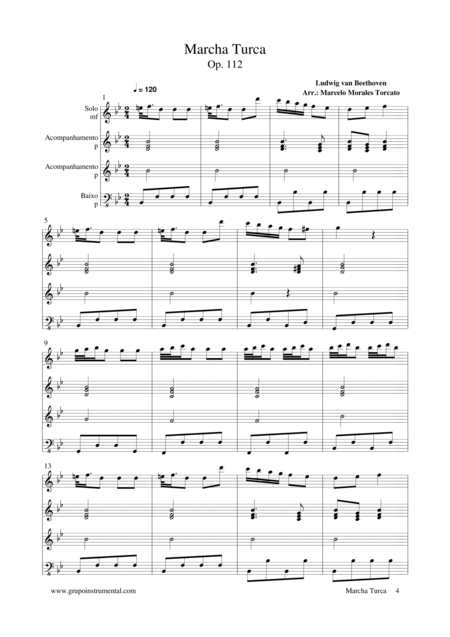 Free Sheet Music Marcha Turca