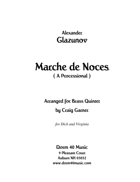 Marche De Noces A Processional March Sheet Music