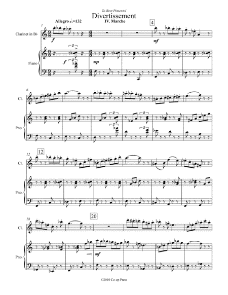 Free Sheet Music Marche For Clarinet And Piano