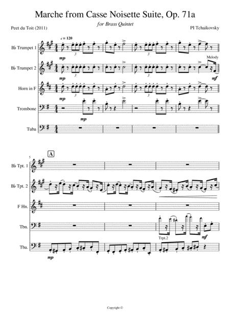 Free Sheet Music Marche From Nutcracker Suite Op 71a Pi Tchaikovsky