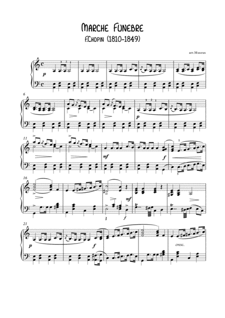 Free Sheet Music Marche Funebre By F Chopin