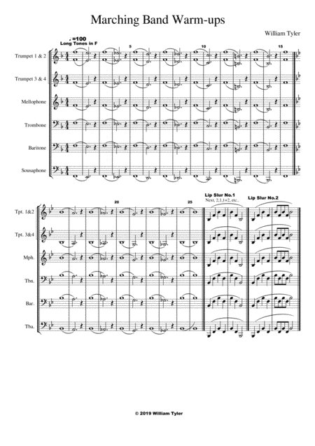 Marching Band Warm Ups Sheet Music