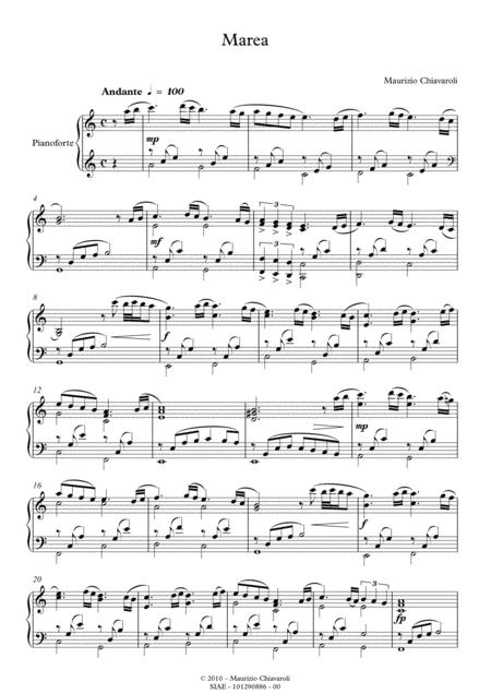 Marea Piano Solo Version Sheet Music